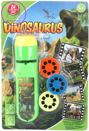 Baterka dětská svítilna a projektor Dinosauři 2v1 na baterie Světlo