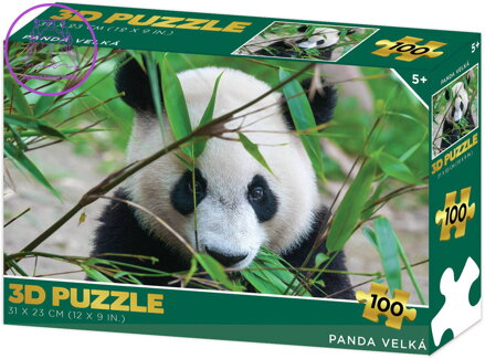 PUZZLE 3D Panda velká 31x23cm 100 dílků skládačka v krabici