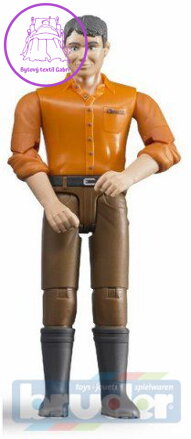 BRUDER 60007 Figurka muž hnědé kalhoty oranžová košile