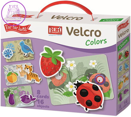 PEXI Velcro skládačky - Barvy (Colors) 24 dílků skládačka zvířátka v krabici