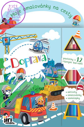 JIRI MODELS Moje omalovánky na cesty Doprava s pastelkami a samolepkami