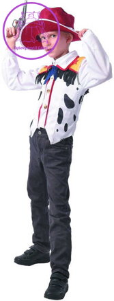 KARNEVAL Šaty Kovboj vel.M (120-130cm) 5-9 let *KOSTÝM*