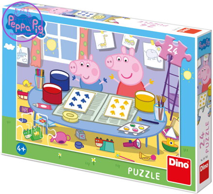 DINO Puzzle Peppa Pig Výtvarník 24 dílků 26x18cm skládačka