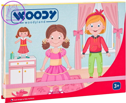 WOODY DŘEVO Puzzle skládačka magnetické tvary 39ks Módní salon WOODY DŘEVO Puzzle skládačka magnetické tvary 39ks Módní salon