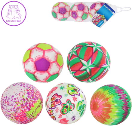 Míček Gametime soft měkký s potiskem 7cm 5 druhů set 3ks v síťce