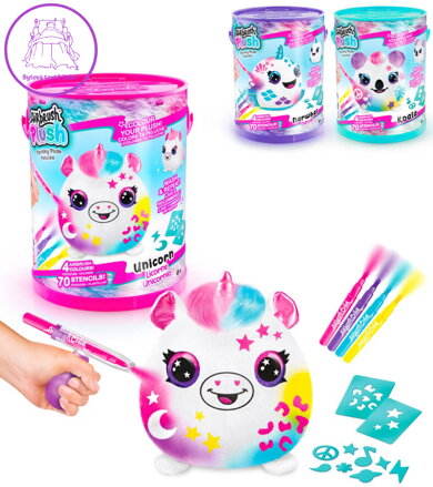 EP Line Airbrush Squish Pals Paint Can set plyšák k vybarvení 3 druhy