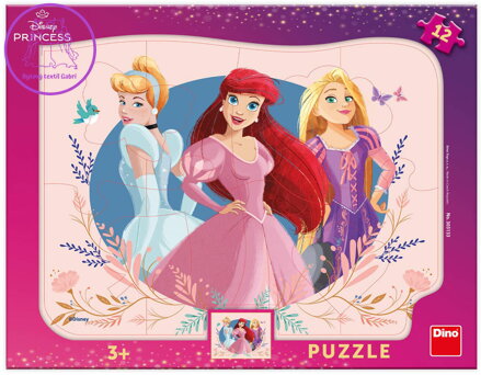 DINO Puzzle deskové 12 dílků Disney Princezny 31x23cm skládačka