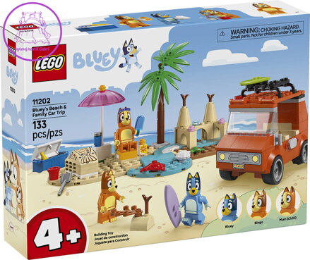 LEGO DISNEY Bluey a rodinný výlet autem na pláž 11202 STAVEBNICE