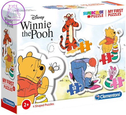 CLEMENTONI Moje první tvarované puzzle Medvídek Pú baby skládačka 4v1