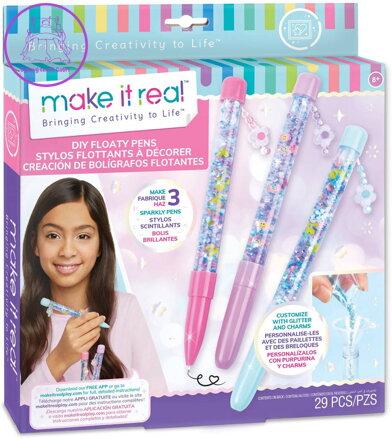 MAKE IT REAL Diy plovoucí třpytková pera dětský kreativní set