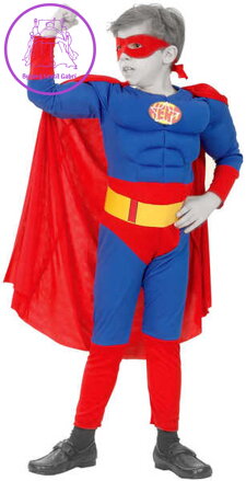 KARNEVAL Šaty SUPERMAN vel. M (120-130 cm) 5-9 let KOSTÝM
