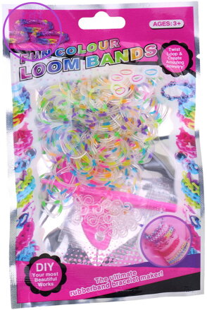 UDĚLEJ SI NÁRAMEK Gumičky LOOM BANDS 150ks neonové žíhané v sáčku