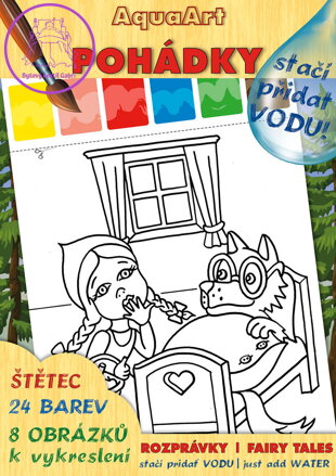 AKIM Omalovánky Stačí přidat vodu! Pohádky set s barvami a štětcem