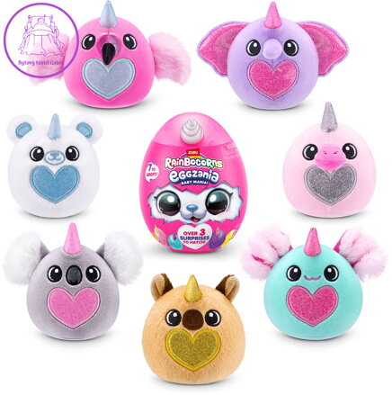 ASMODEE PLYŠ Rainbocorns Eggzania Baby Mania zvířátko 7 druhů ve vajíčku