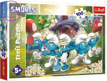 TREFL PUZZLE Seznamte se se Šmouly 41x28cm 100 dílků skládačka