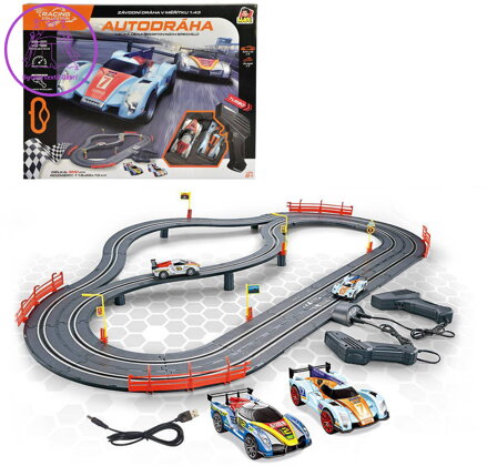 Autodráha Racing Collection 3m Turbo 2 závodní auta napájení USB