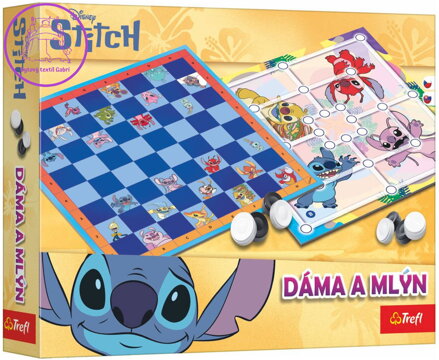 TREFL Hra Dáma a Mlýn Lilo a Stitch 2v1 *SPOLEČENSKÉ HRY*