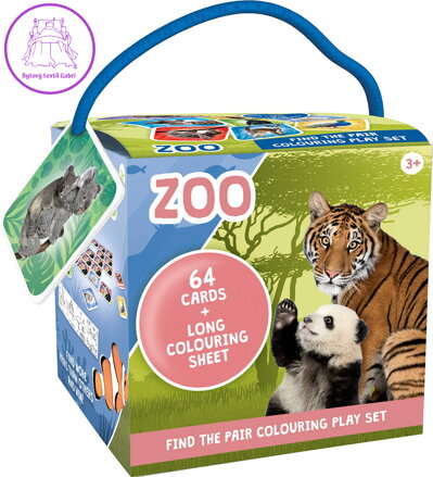 JIRI MODELS Pexeso na cesty Zvířátka ZOO + omalovánky v krabičce
