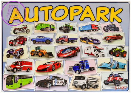 Hra Autopark 3 logické hry 3v1 *SPOLEČENSKÉ HRY*