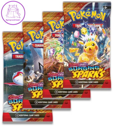 ADC Hra Pokémon TCG SV08 Surging Sparks booster set 10 karet v sáčku