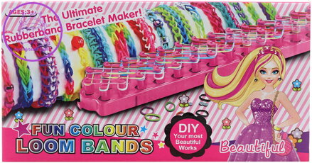 UDĚLEJ SI NÁRAMEK Gumičky LOOM BANDS 300ks + tkalcovský stav s doplňky
