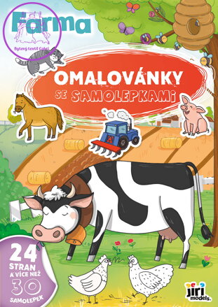 JIRI MODELS Omalovánky A4 se samolepkami Farma