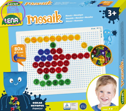 LENA Mozaika klobouček krystal transparentní 1,5cm set 80ks s podložkou