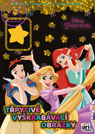 JIRI MODELS Třpytivé vyškrabávací obrázky + omalovánky Disney Princezny