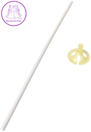 Tyčka papírová 31cm set s kloboučkem pro nafukovací balónky EKO