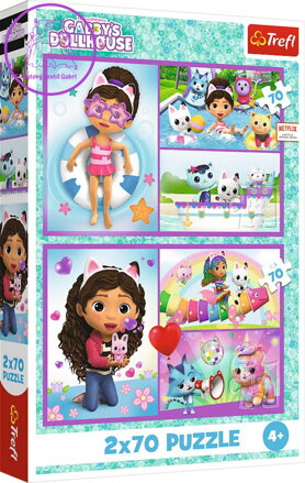 TREFL PUZZLE Bav se s Gabby 2x70 dílků 18x28cm skládačka