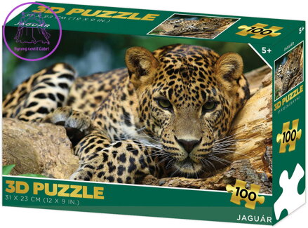 PUZZLE 3D Jaguár 31x23cm 100 dílků skládačka v krabici