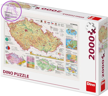 DINO Puzzle Mapy České republiky 97x69cm skládačka 2000 dílků