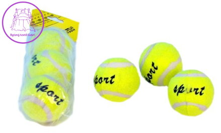 Míčky na tenis žluté Sport 6cm set 3ks tenisáky sáček