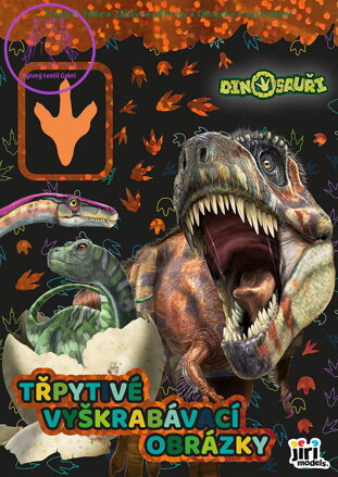 JIRI MODELS Třpytivé vyškrabávací obrázky + omalovánky Dinosauři
