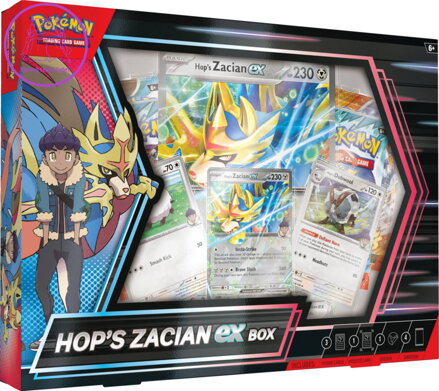 Hra Pokémon TCG Hop’s Zacian ex Box set 4x booster s doplňky