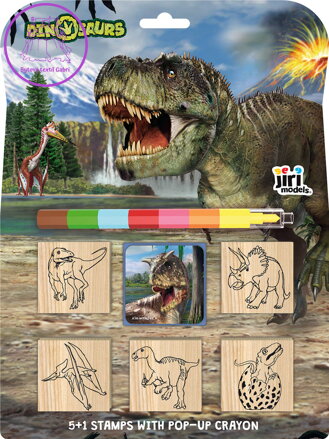 JIRI MODELS Razítka 5+1 s pop-up voskovou Dinosauři