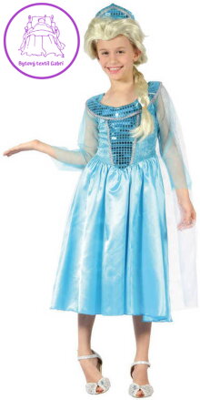 KARNEVAL Šaty Ledová princezna vel.S (110-120cm) 4-6 let *KOSTÝM*