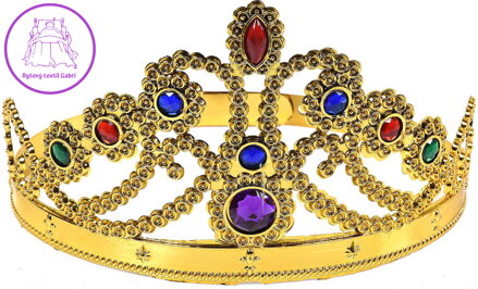 KARNEVAL Korunka princezna zlatá s drahokamy *KARNEVALOVÝ DOPLNĚK*