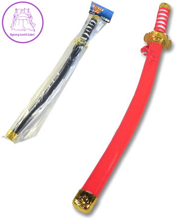 Meč dětský Ninja samurajský 62cm 2 barvy v sáčku plast