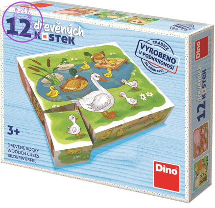 DINO DŘEVO Kubus Na farmě obrázkové kostky 12ks *DŘEVĚNÉ HRAČKY*