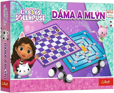 TREFL Hra Dáma a Mlýn Gábinin kouzelný domek 2v1 *SPOLEČENSKÉ HRY*