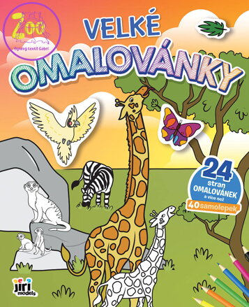 JIRI MODELS Omalovánky velké se samolepkami Zvířátka ZOO