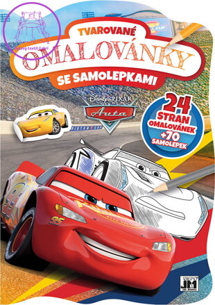 JIRI MODELS Omalovánky tvarované + samolepky Auta (Cars)