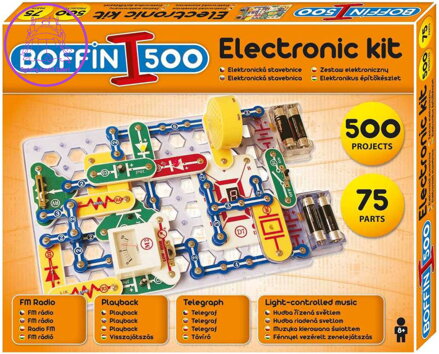 Boffin 500 projektů 75 součástek na baterie elektronická STAVEBNICE