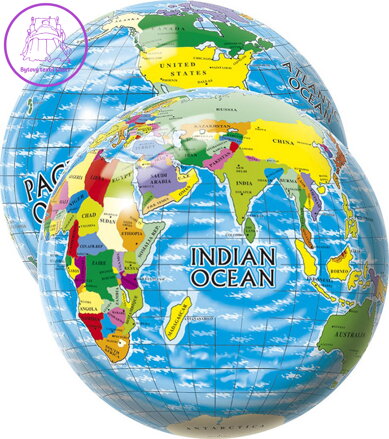 Míč mapa světa s potiskem Zeměkoule 23cm globus