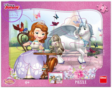 DINO Puzzle deskové 12 dílků Sofie První na čaji 31x23cm skládačka