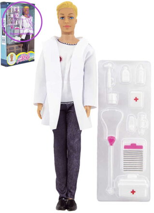 Panáček Abel doktor 30cm set panenka s lékařskými doplňky plast