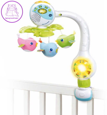 VTECH Baby zpívající kolotoč 3v1 s ptáčky na baterie Světlo Zvuk CZ pro miminko