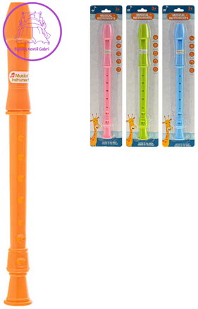 Flétna dětská plastová 31cm 4 barvy *HUDEBNÍ NÁSTROJE*
