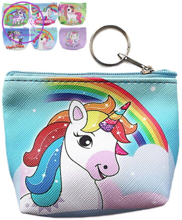 Peněženka dětská jednorožec 10,5x9cm na zip holčičí 8 druhů